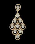 Grape Shaped Diamond Studded Pendant Set