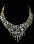 Beautiful Diamond Necklace with changeable Natural Emeralds and Rubies