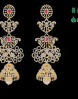 7-in-1 Gold and Diamond Detachable Earrings with Interchangeable Emeralds  Rubies (Can be worn as Buttalu, Butta, Jhumki, Chandbali)