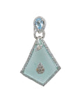 Aquamarine Pastel Diamond Pendant Earring Set