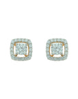 Solitaire Diamond Halo Top Earrings