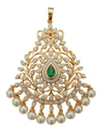 Diamond Pendant with interchangeable Emerald and Ruby