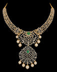 Emerald and Diamond Necklace and Earrings Set