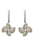 Diamond Flower Dangle Earrings