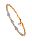 Flex Style Round Beaded Diamond Bangle Bracelet