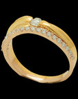 Diamond and Gold Ring Designed in South Indian Style