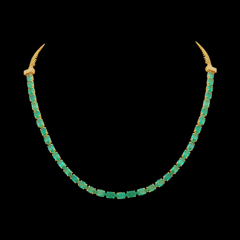 2-in-1 Natural Emerald, Blue Sapphire and Diamond Necklace