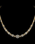 Excellent-cut Diamond Studded Necklace  Earrings Set