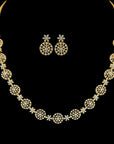 Elegant Diamond Necklace and Earrings Set in E-colored VVS Flawless Diamonds with 18K Gold