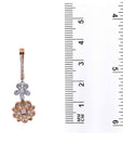 Two-Tone Diamond Floral Pendant Earring Set