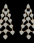 Excellent-cut Diamond Studded Necklace  Earrings Set