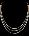 Gold  Diamond Detachable Haaram (Necklace)  Earrings Set