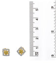 Diamond Square Stud Earrings