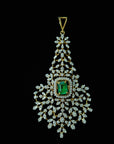 4-in-1 Diamond Choker and Pendant with changeable Natural Emerald/Rubies