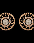 Rose-Gold and White-Gold Polish Diamond Pendant And Earrings Set