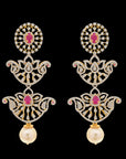 7-in-1 Gold and Diamond Detachable Earrings with Interchangeable Emeralds  Rubies (Can be worn as Buttalu, Butta, Jhumki, Chandbali)