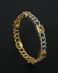 Chain Design Diamond Bangles with Natural Yellow Topaz