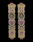 Diamond Bangles with Natural Pink Sapphires