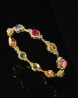 Diamond Bangles with Natural Mixed Gemstones