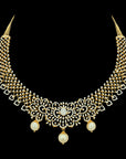 6-in-1 Gold and Diamond Choker Necklace with Detachable Peacock Pendant