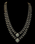 4-in-1 Bridal Layered Diamond Haaram Necklace with changeble Natural Emeralds/Rubies