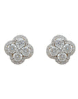 Solitaire Diamond Halo Top Earrings