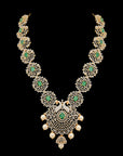 5-in-1 Changeable Natural Emerald/Ruby and Diamond Necklace