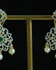 Diamond Earrings with Changeble Natural Emeralds/Rubies