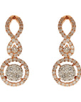 Diamond Earrings And Pendant Set In Rose-Gold