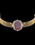 Diamond Openable Bracelet with Natural Ruby