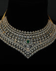 3-in-1 Diamond Choker with changeable Natural Emeralds/Rubies