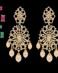 Multipurpose Chandbali Earrings with interchangeable Diamond, Emeralds  Rubies