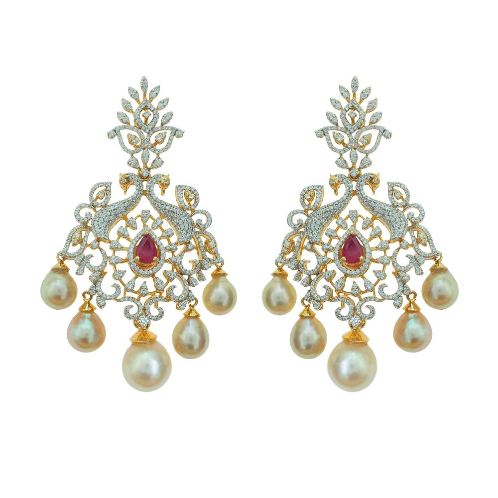 Detachable Chandbali Diamond Earrings