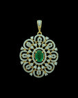 5-in-1 Natural Emerald/Ruby and Diamond Necklace and changeable Pendants