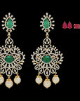 Changeable Emerald/Ruby Earrings Set