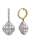 Diamond Hoop Dangle Earrings