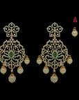 2-in-1 Natural Emerald/Ruby and Diamond Earrings with Pearl Drops