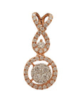 Diamond Earrings And Pendant Set In Rose-Gold