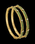 Diamond Bangles in Gold Jaali Work