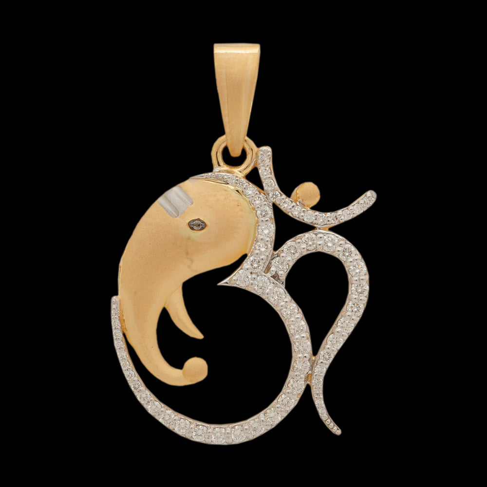 Diamond  Gold Om Pendant