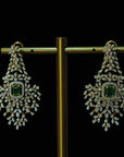 Diamond Chandelier Earrings with changeable Natural Emerald/Rubies