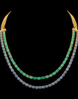 2-in-1 Natural Emerald, Blue Sapphire and Diamond Necklace