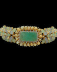 2-in-1 Natural Carved Emerald, Sapphire, Pearls and Diamond Choker and Pendant