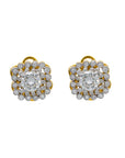 Solitaire Diamond Halo Stud Earrings