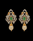 Emerald, Ruby, Gold and Diamond Chandbali Earrings