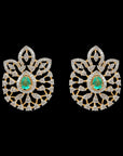 Natural Emerald/Ruby and Diamond Earrings