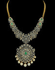 5-in-1 Natural Emerald/Ruby and Diamond Necklace and changeable Pendants