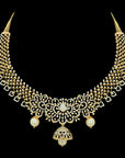 6-in-1 Gold and Diamond Choker Necklace with Detachable Peacock Pendant