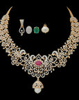 Interchangeable Emerald, Ruby, Diamond on 18K Gold Haramu