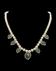 3-in-1 Natural Emerald and Pearl Diamond Necklace